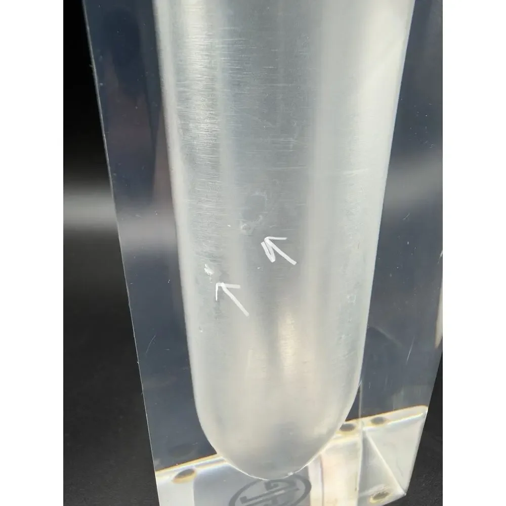 Jonathan Adler Clear & Frosted Bel Air Test Tube Vase 5.5” Square Lucite Acrylic